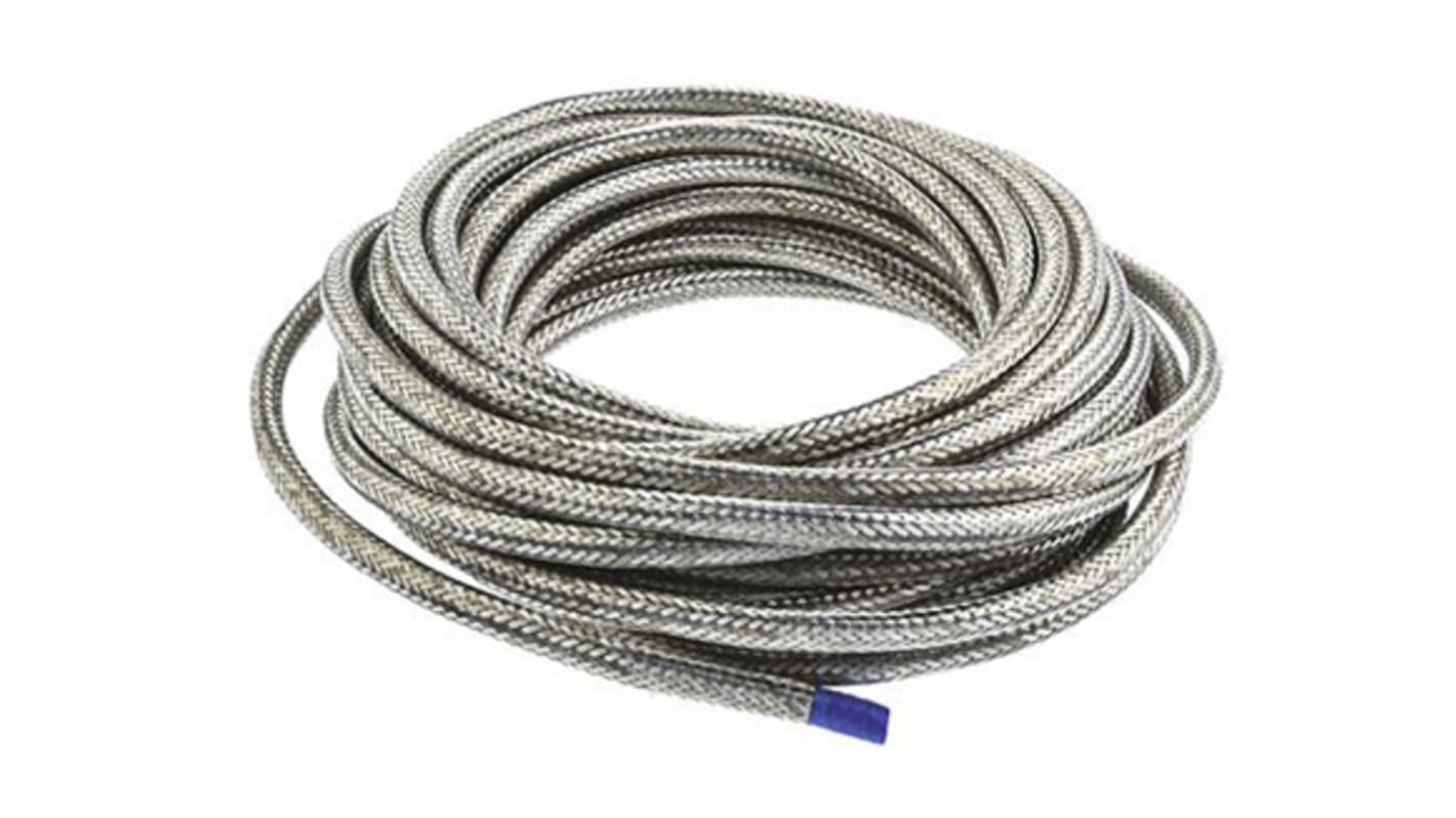 TE Connectivity Expandable Braided Copper Silver Cable Sleeve, 10mm Diameter, 100m Length, RayBraid Series