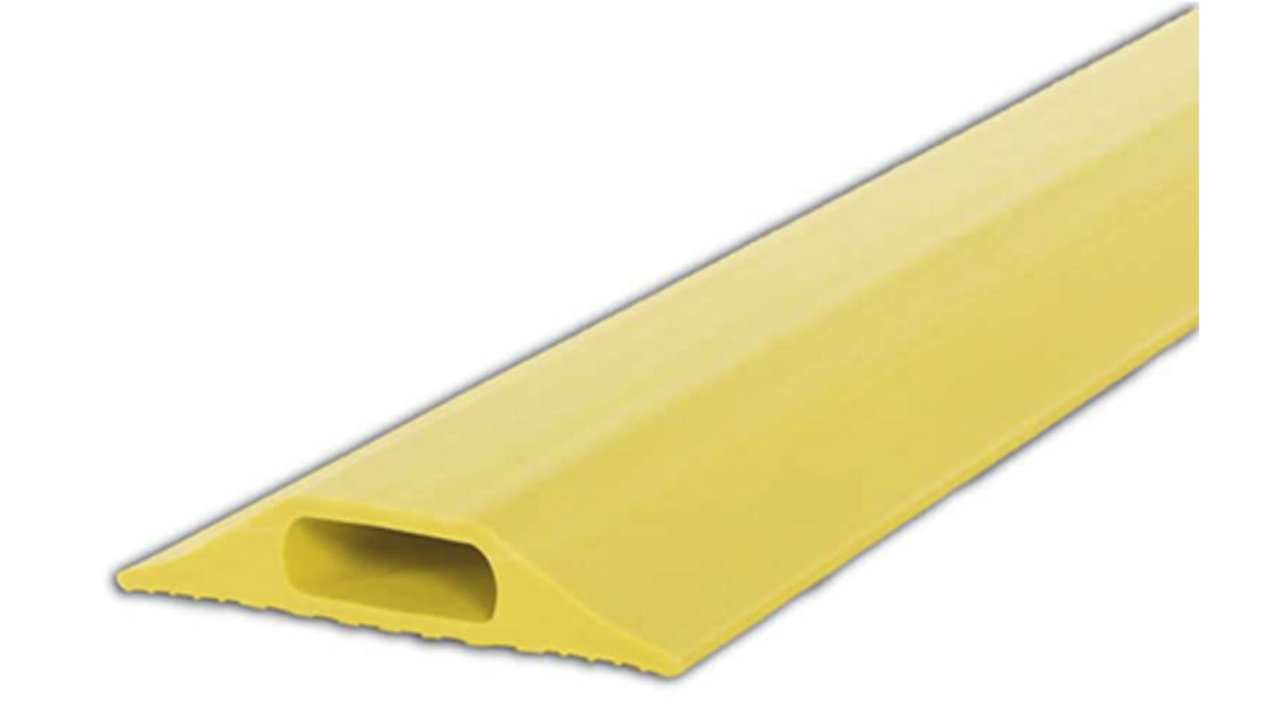 Pasacables de suelo, Vulcascot, Amarillo, 3m x 14 x 8mm x 68 mm