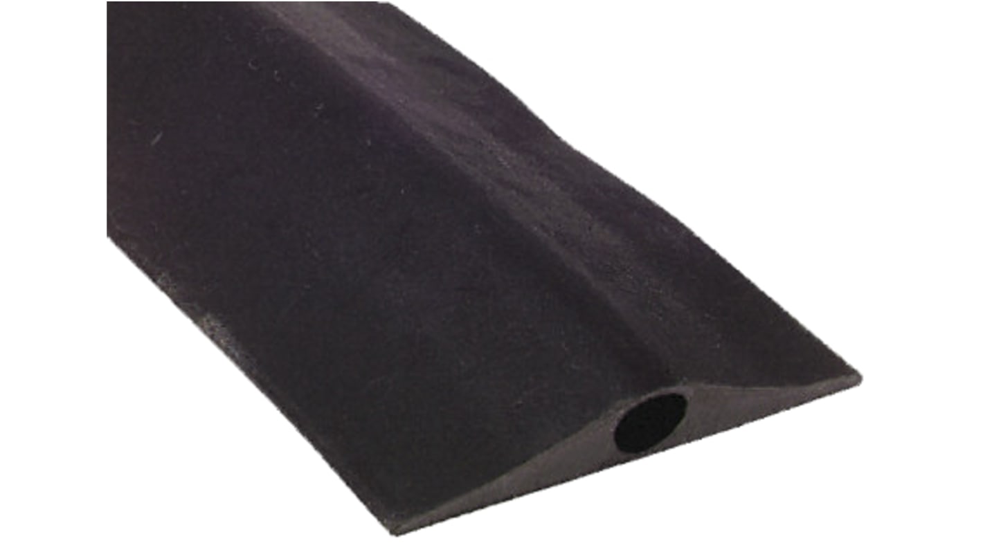 Pasacables de suelo, Vulcascot, Negro, 4.5m x 26mm x 140 mm