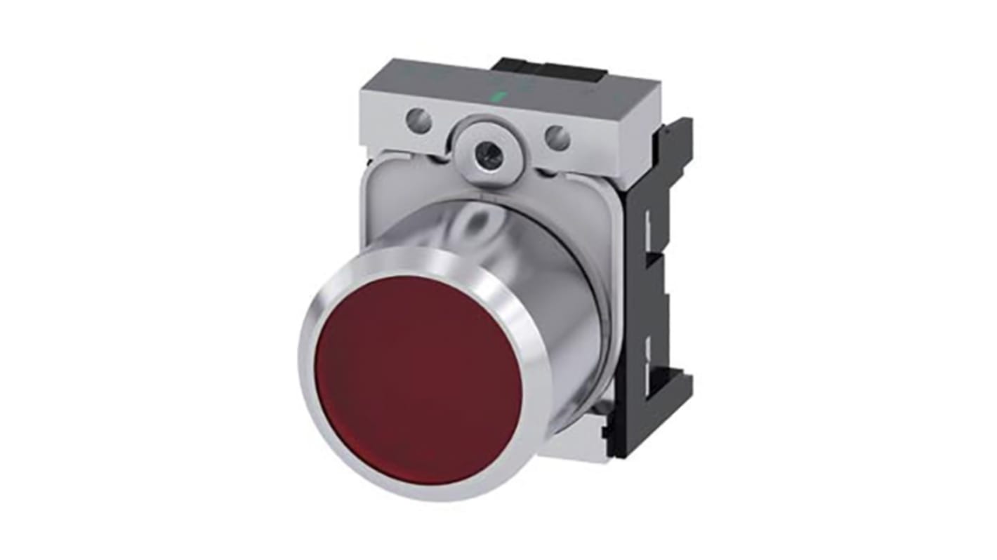 Cabezal de pulsador Siemens serie SIRIUS ACT, Ø 22mm, de color Rojo, Momentáneo, IP66, IP67, IP69K