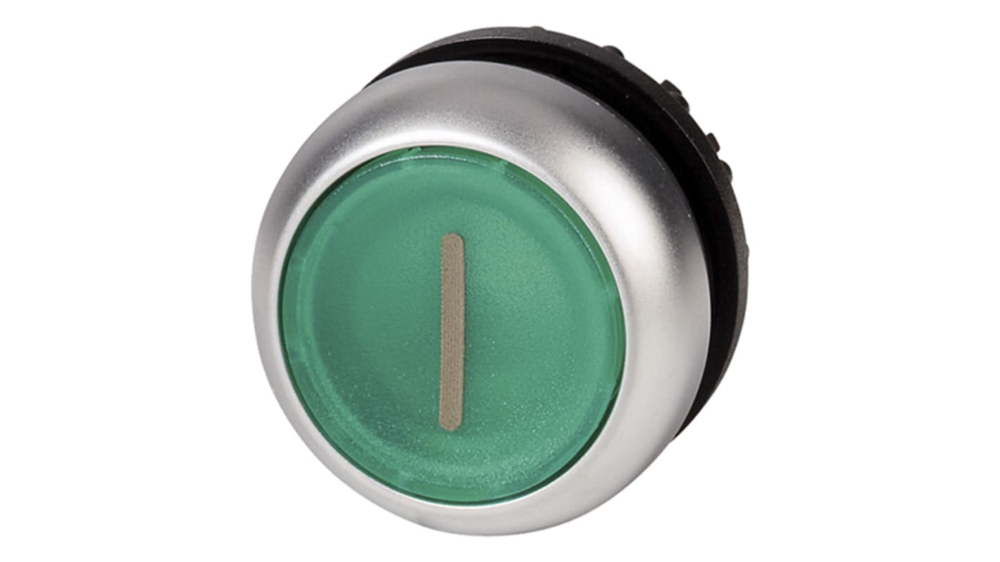 Pulsador Eaton serie RMQ Titan M22, Ø 22mm, de color Verde, Redondo, Momentáneo, IP66, IP67, IP69