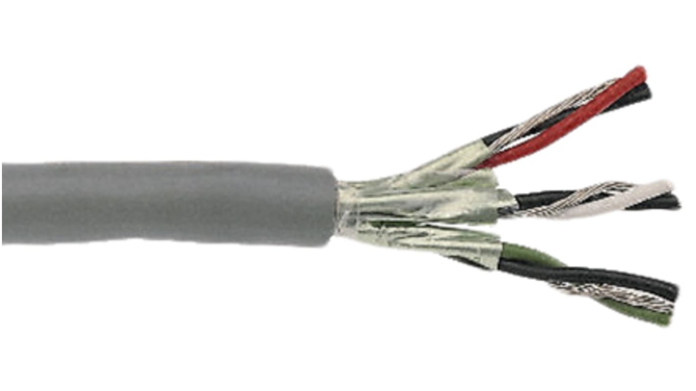 Cable de datos apantallado Control Alpha Wire Alpha Essentials Communication & Control de 6 conductores, 3 pares, 0,23