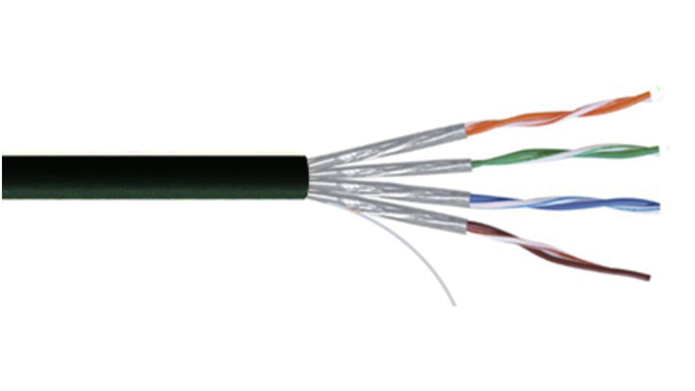 Kabel Ethernet Cat7a długość 100m Niezakończony RS PRO LSZH l. żył: 8 średnica 7.8mm