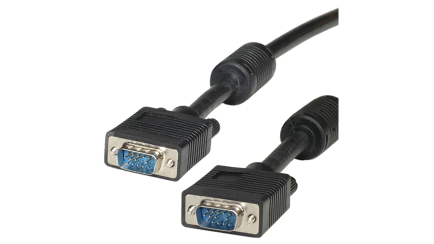Cable VGA Roline de color Negro, con. A: VGA macho, con. B: VGA macho, long. 15m