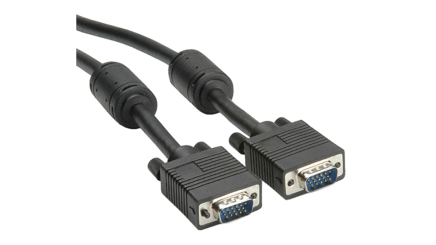 Cable VGA Roline de color Negro, con. A: VGA macho, con. B: VGA macho, long. 20m