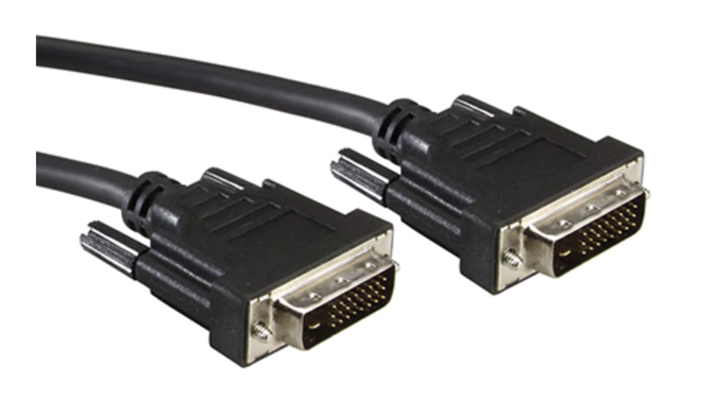 Cable DVI Roline de color Negro, con. A: DVI-D Dual Link macho, con. B: DVI-D Dual Link macho, long. 15m