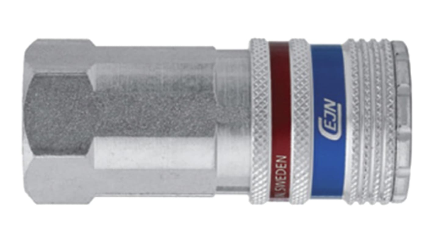 C103152204 CEJN Brass, Stainless Steel Female Pneumatic Quick Connect Coupling, G 3/8 Female