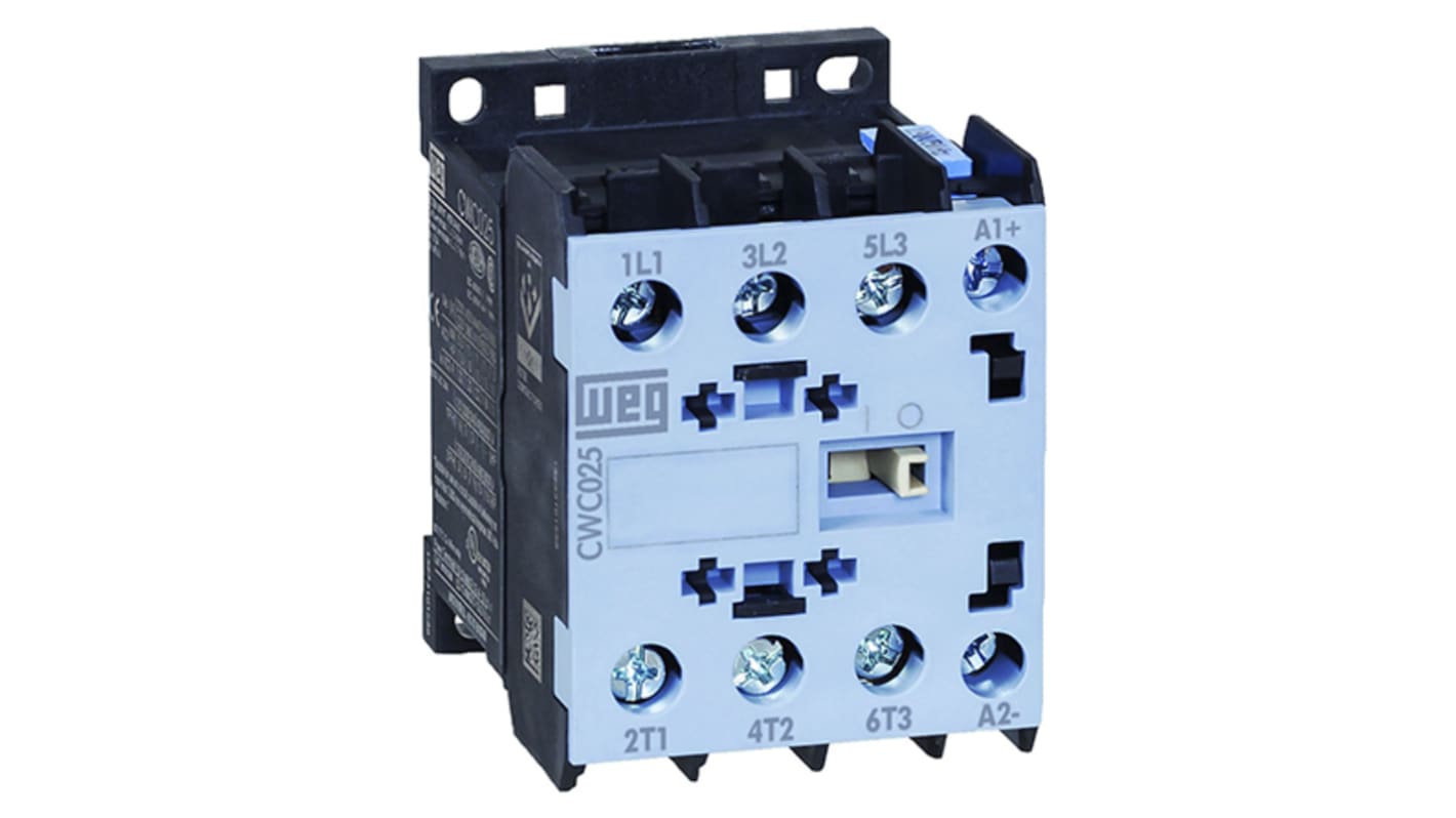 WEG CWC Series Contactor, 230 V ac Coil, 3-Pole, 22 A, 11 kW, 3NO, 690 V ac