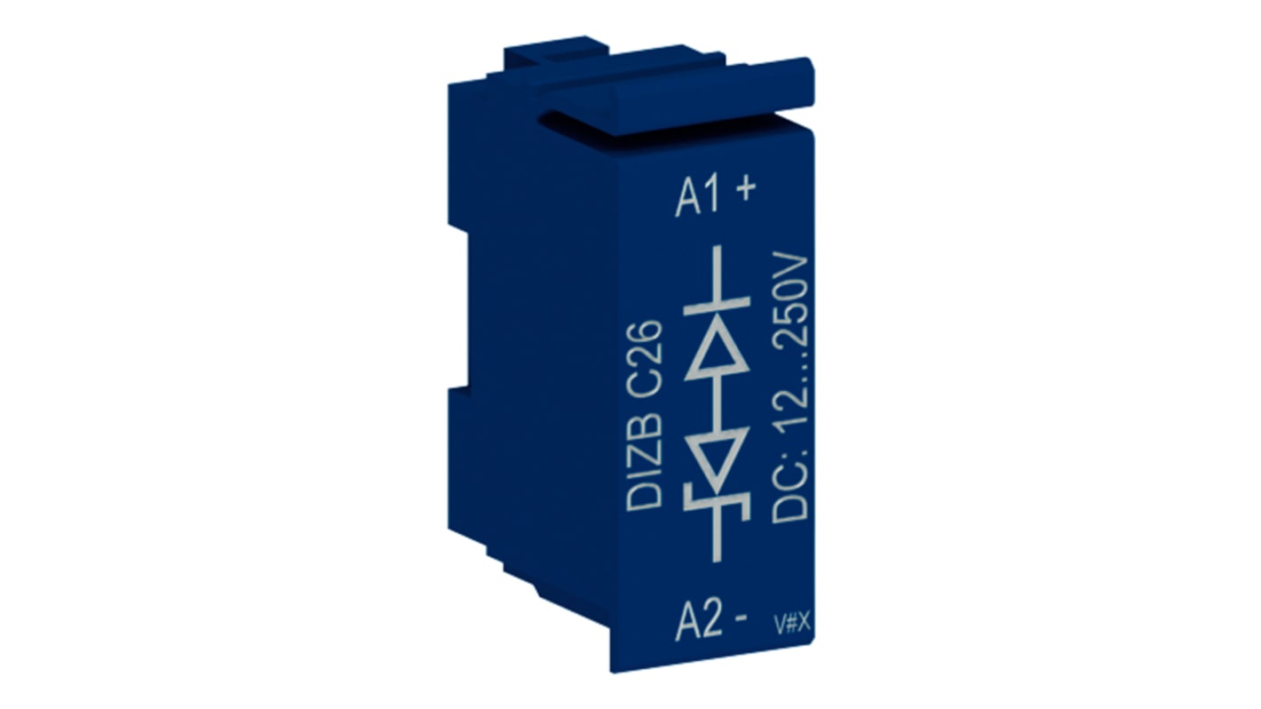 Diodo en Z de bloque supresor de sobretensión WEG DIZC0, 12 → 250 V dc, para uso con Contactores CWC07 a CWC016,