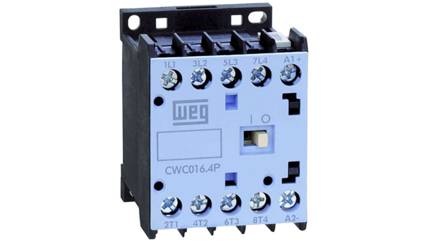 Contattore WEG, serie CWC, 4 poli, 4NO, 9 A, 22 kW, bobina 230 V ca