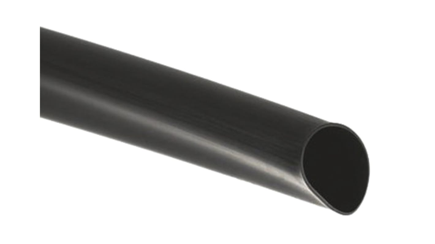 TE Connectivity Adhesive Lined Heat Shrink Tubing, Black 24mm Sleeve Dia. x 1.2m Length 4:1 Ratio, DWFR Series