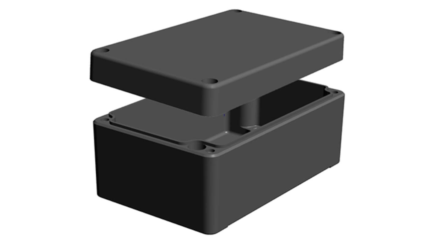 RS PRO Aluminium Enclosure, IP66, Grey Lid, 57 x 125 x 80mm RS