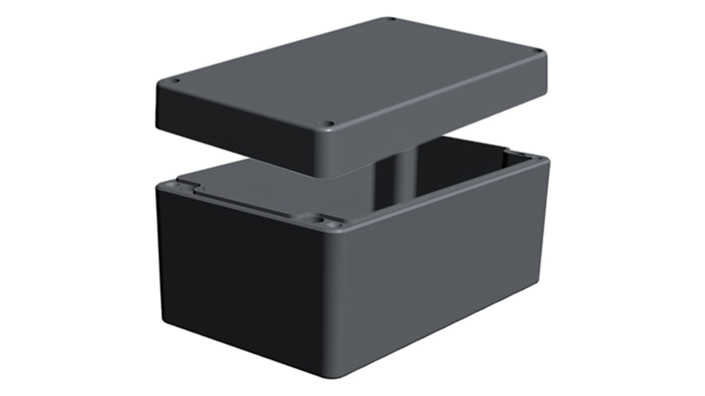 RS PRO Aluminium Enclosure, IP66, Grey Lid, 160 x 100 x 81mm