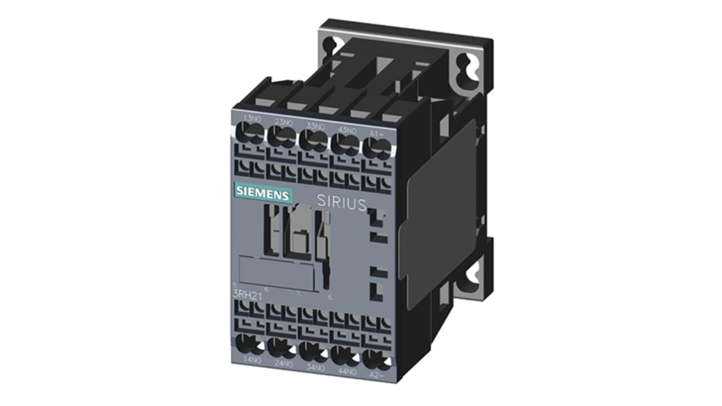 Siemens SIRIUS Innovation 3RH2 Contactor, 10 A, 4NO, 690 V ac