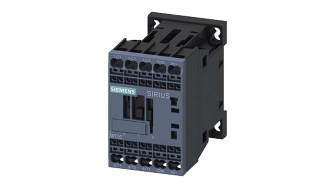 Siemens 3RT2 Control Relay 3NO, 6.1 A F.L.C, 18 A Contact Rating, 24 Vdc, 3P, SIRIUS