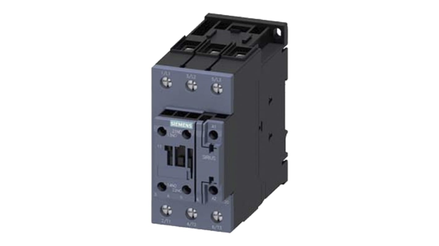 Siemens 3RT2 Control Relay 3NO, 41 A F.L.C, 40 A Contact Rating, 24 Vac, 3P, SIRIUS