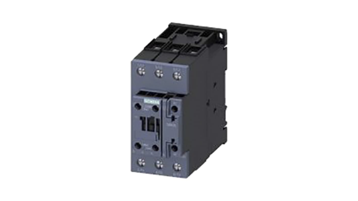 Siemens 3RT2 Series Contactor, 230 V ac Coil, 3-Pole, 40 A, 18.5 kW, 3NO, 690 V ac