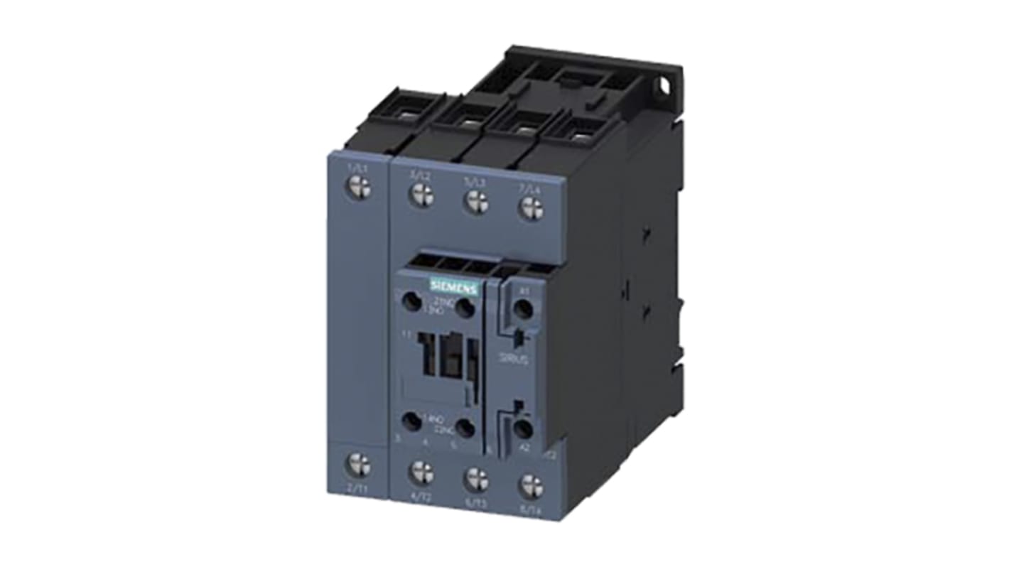 Siemens 3RT2 Series Contactor, 230 V ac Coil, 4-Pole, 60 A, 4NO, 690 V ac