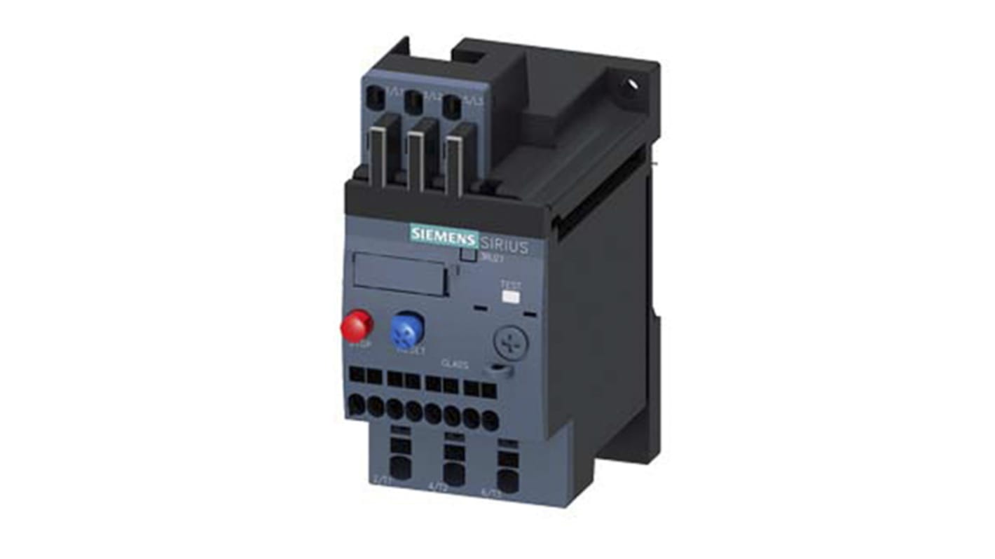 Siemens 3RU2 Overload Relay 1NO + 1NC, 1.6 A F.L.C, 3 A Contact Rating, 3P, SIRIUS Innovation