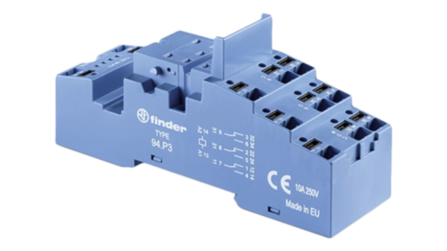 Finder Relaissockel zur Verwendung mit Relais 55.33 94, DIN-Schienen, 250V ac