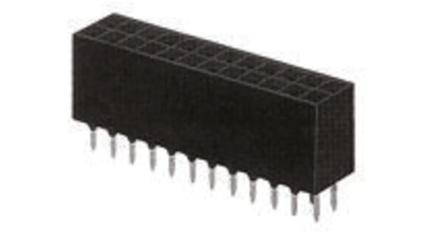 TE Connectivity AMPMODU MOD II Series Straight Through Hole Mount PCB Socket, 50-Contact, 2-Row, 2.54mm Pitch, Solder