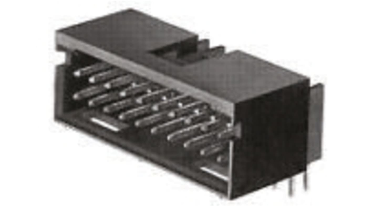 TE Connectivity AMPMODU Series Right Angle Through Hole PCB Header, 12 Contact(s), 2.54mm Pitch, 2 Row(s)