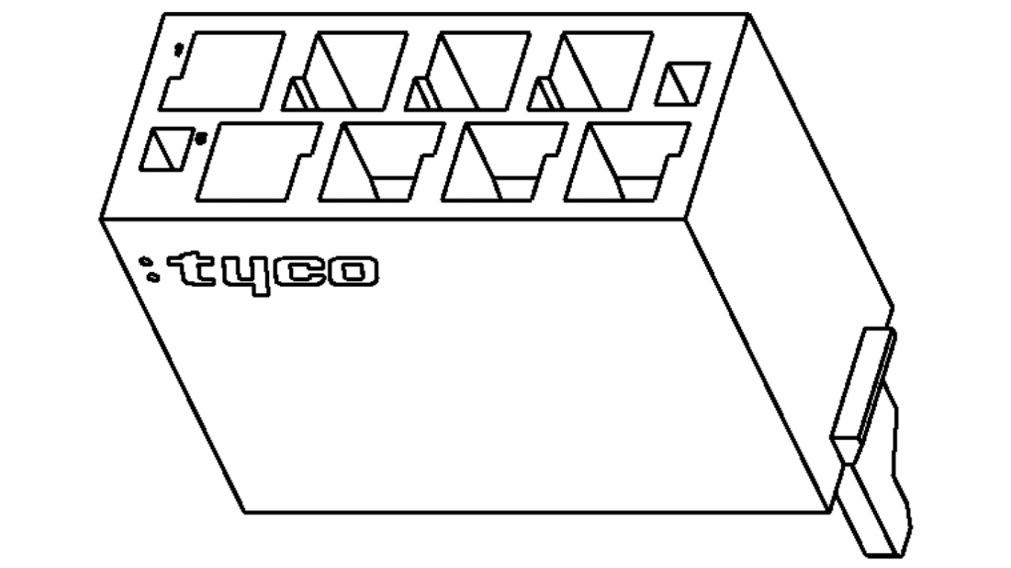 Corpo connettore automotive TE Connectivity Femmina, 8 vie, 2 file, passo 1.27mm
