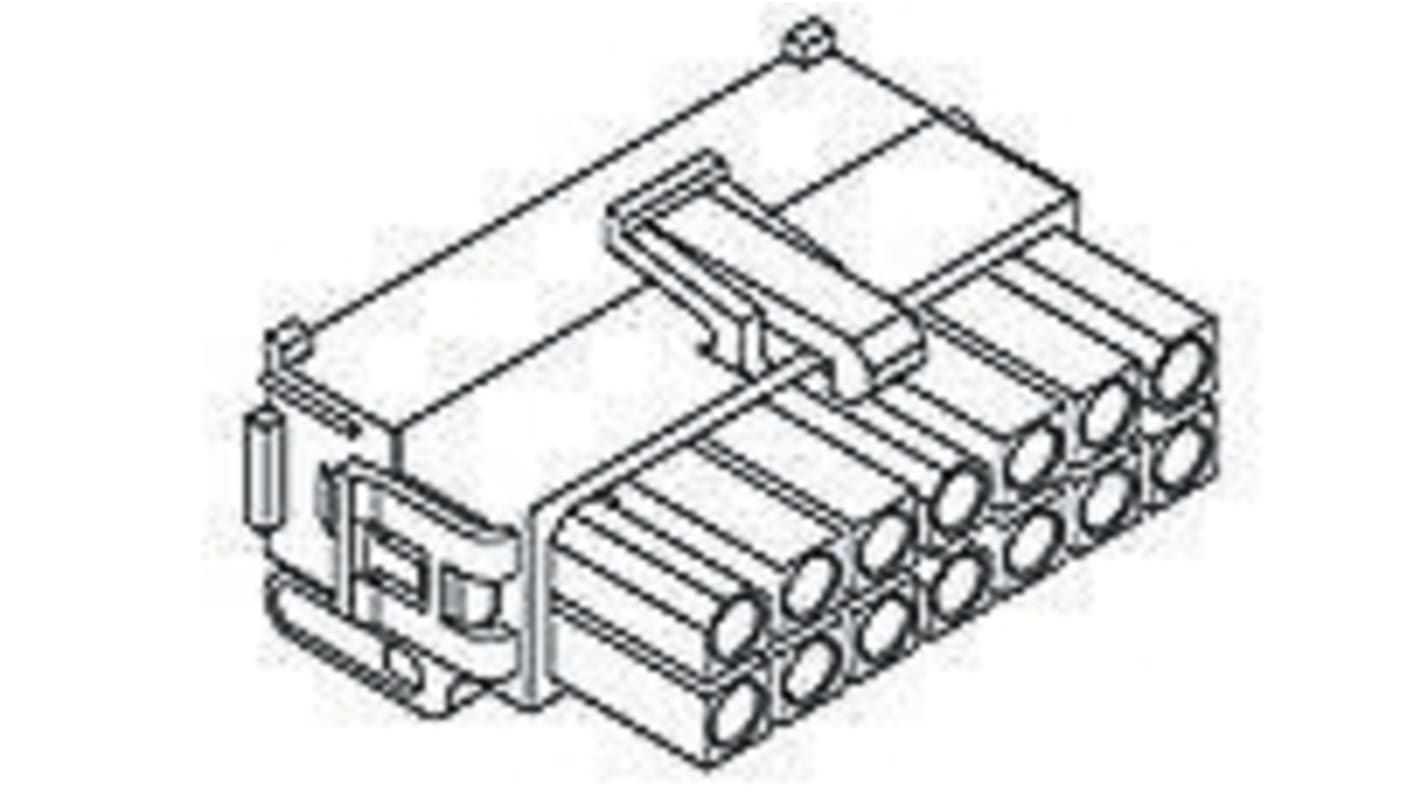 TE Connectivity Mini-Universal MATE-N-LOK II Steckverbindergehäuse Stecker 4.14mm, 8-polig / 2-reihig Gerade für