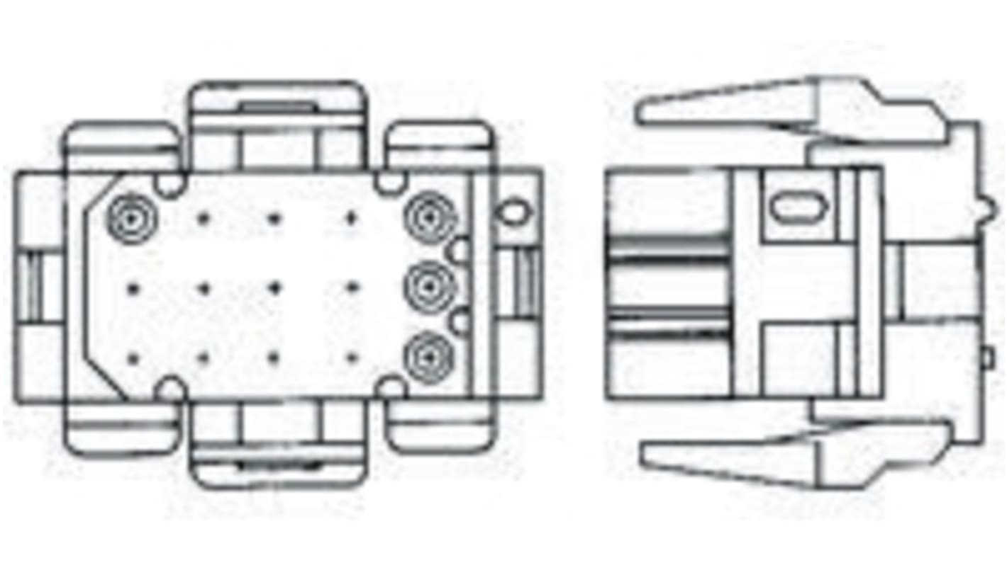 Boitier de connecteur Mâle, 4 contacts sur 2 rangs, pas 4.19mm, Droit, série Miniature Rectangular II