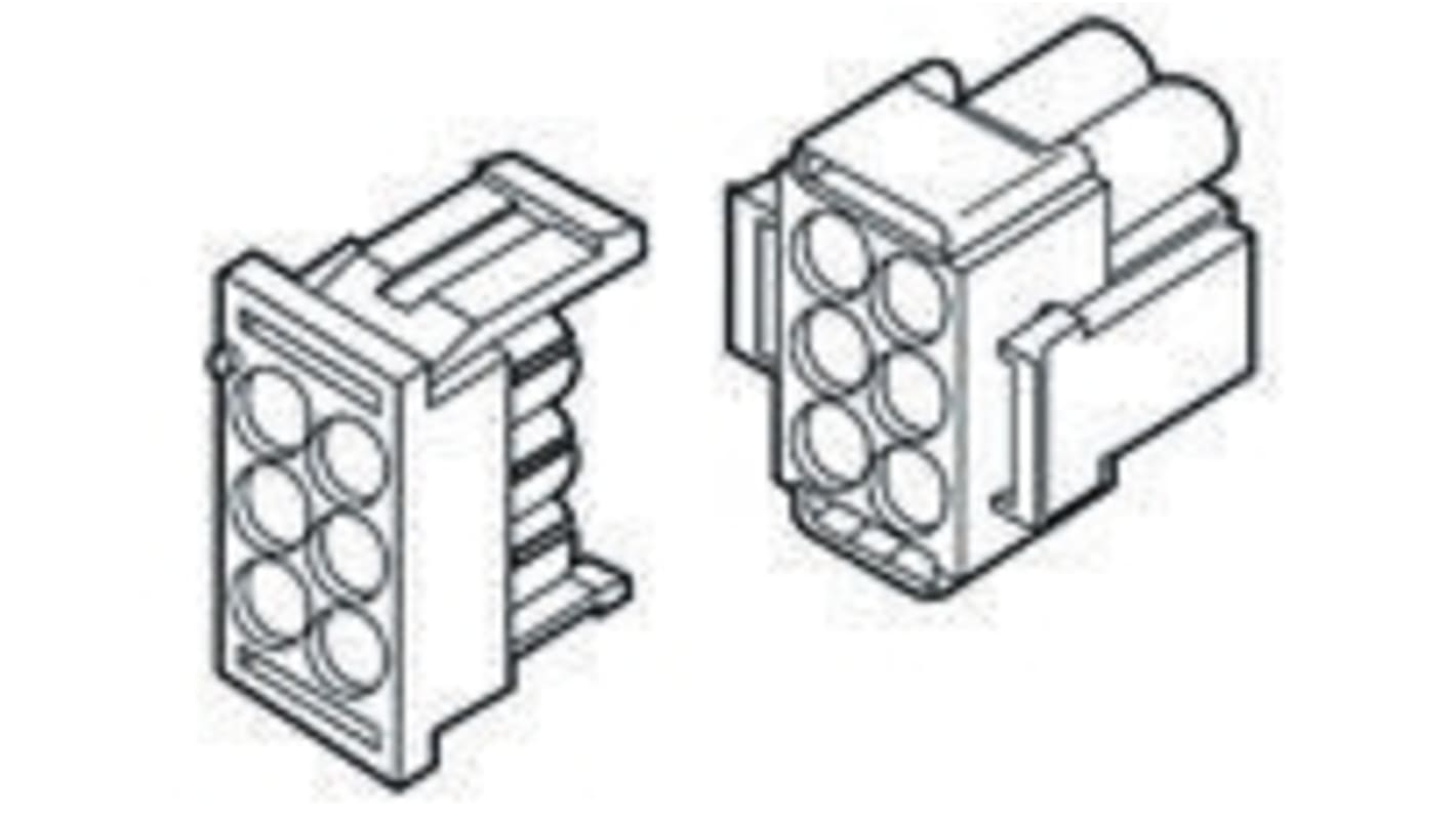 TE Connectivity, Universal MATE-N-LOK II Male Connector Housing, 6.35mm Pitch, 15 Way, 3 Row