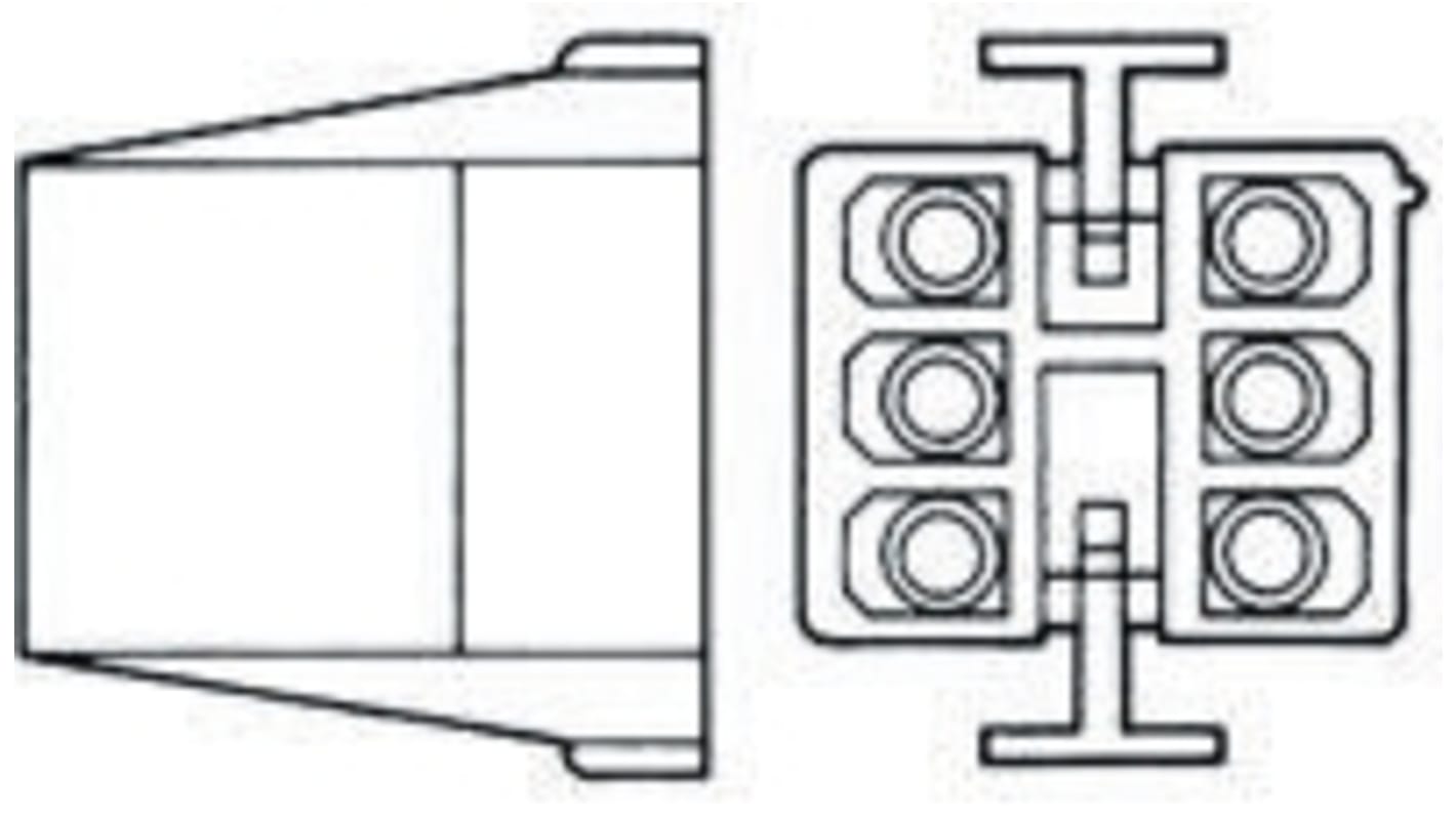 TE Connectivity, Commercial MATE-N-LOK Male Connector Housing, 4.95mm Pitch, 8 Way, 2 Row