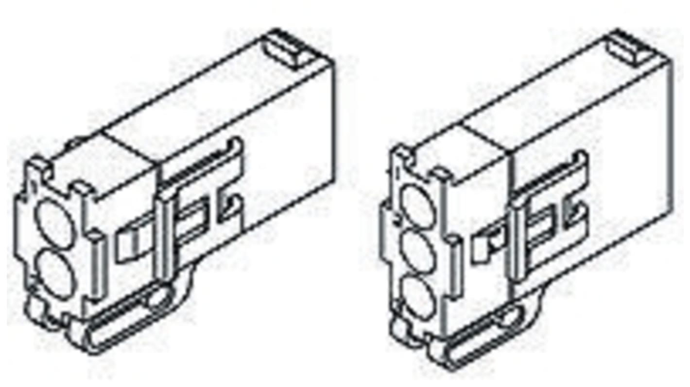 Boitier de connecteur Femelle, 2 contacts 1 rang , pas 4.14mm, Droit, Montage panneau, série Mini-Universal MATE-N-LOK