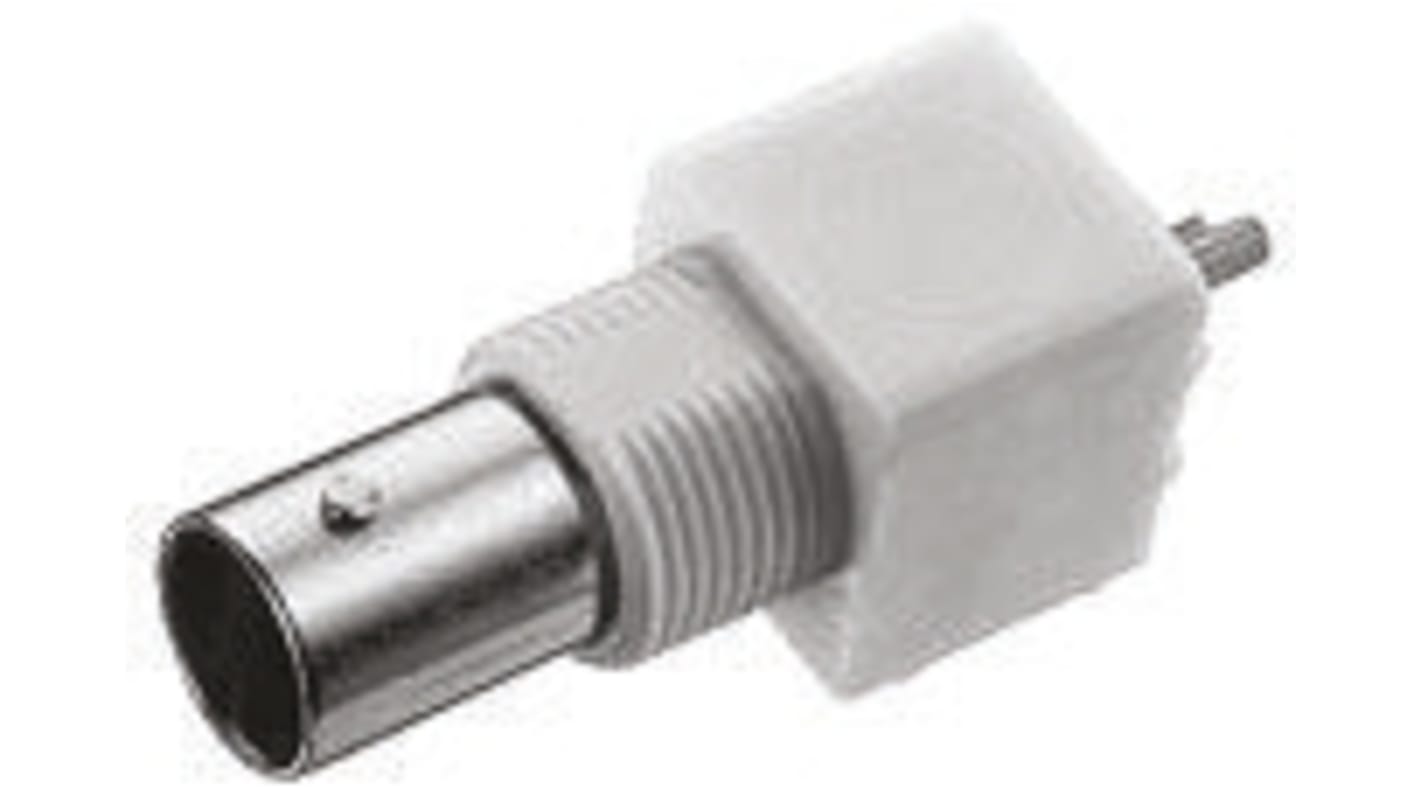 Conector coaxial TE Connectivity 5227222-3, Hembra, Recto, Impedancia 50Ω, Montaje en PCB, Terminación de Soldador, Sí,