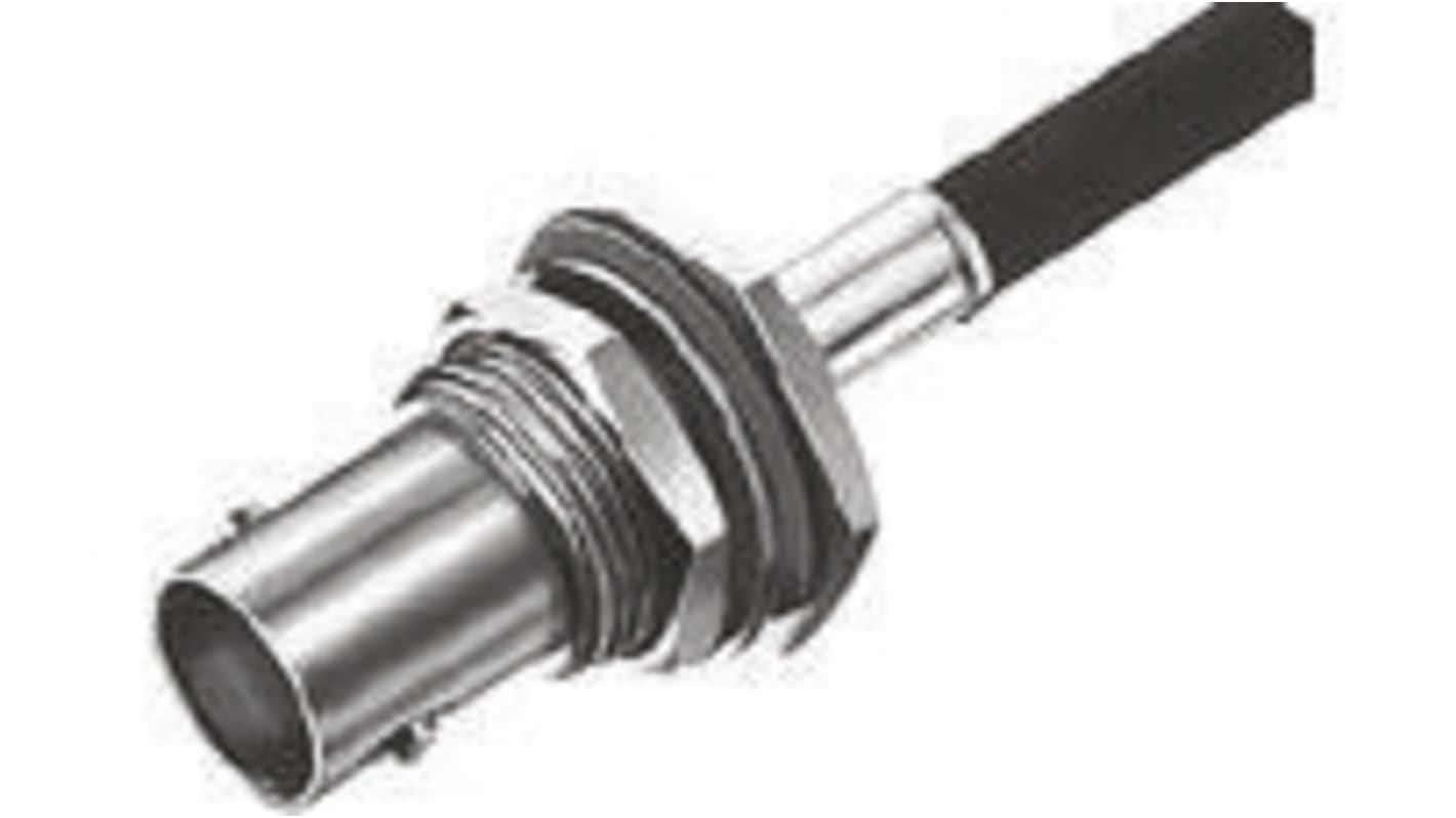 TE Connectivity, jack Panel Mount BNC Connector, 75Ω, Crimp Termination, Straight Body