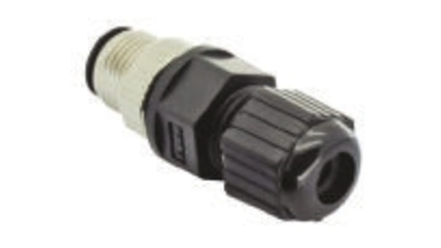 TE Connectivity Connector, 3 Contacts, Cable Mount, M12 Connector, Plug, Male, IP67, M12 Series