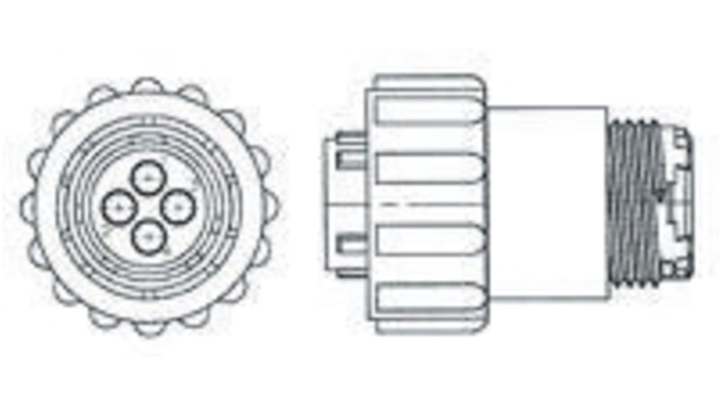 TE Connectivity Serie CPC Series 1 23 Rundsteckverbinder Stecker 24-polig Kabelmontage, Crimpanschluss