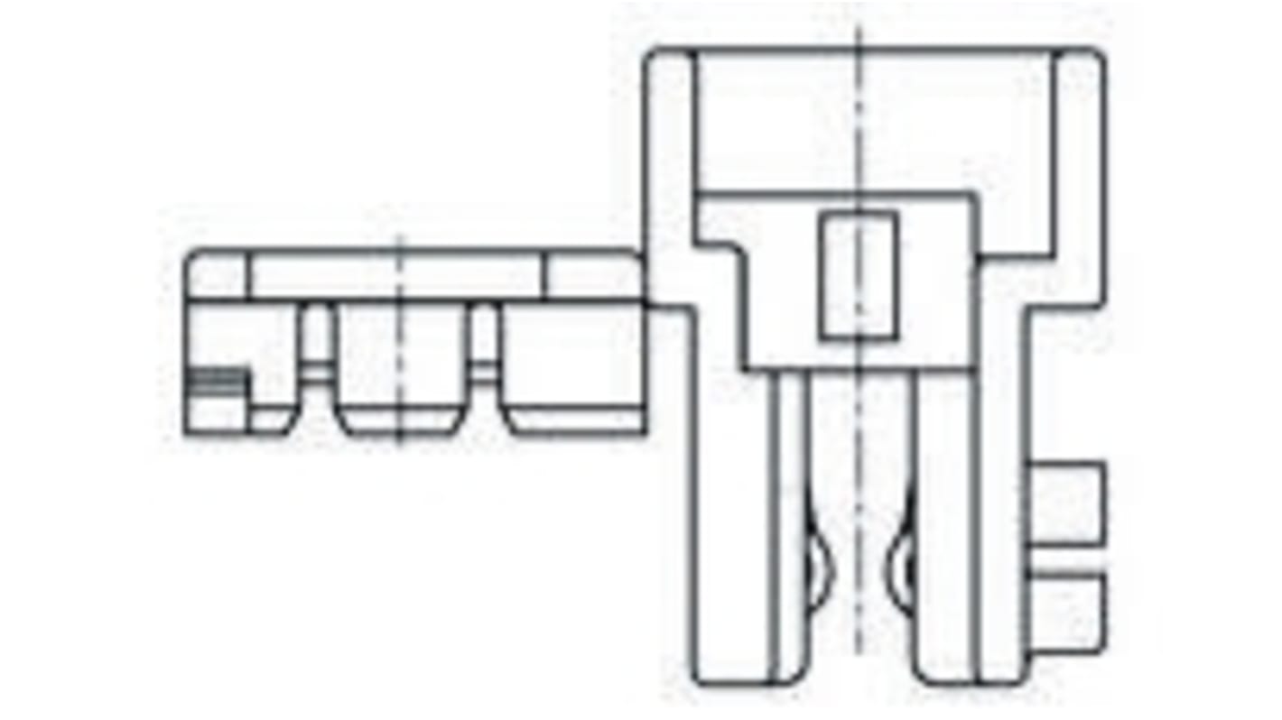 TE Connectivity Right Angle Female Edge Connector, Cable Mount, 3-Contacts, 2.5mm Pitch, 1-Row, IDT Termination