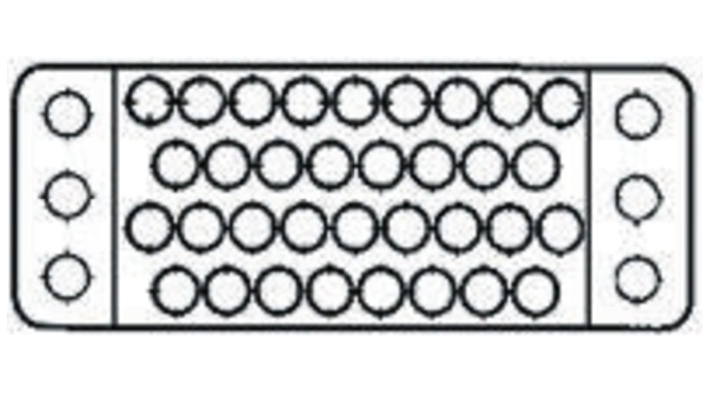 Boitier de connecteur Femelle, 75 contacts sur 6 rangs, pas 3.81mm, Droit, Montage sur câble, série M