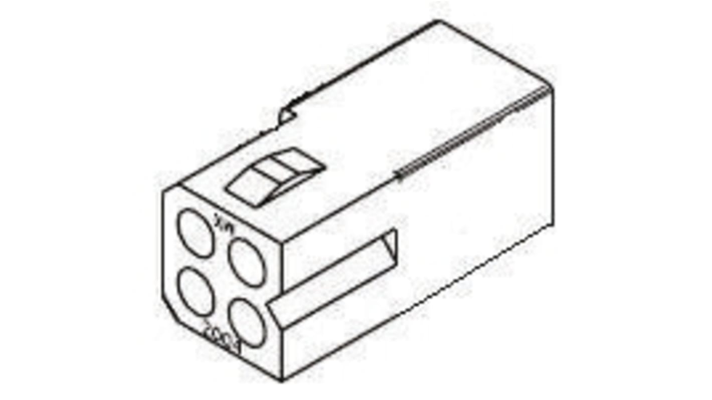 Boitier de connecteur Femelle, 4 contacts sur 2 rangs, pas 5.03mm, Droit, Montage sur câble, série STANDARD .093"