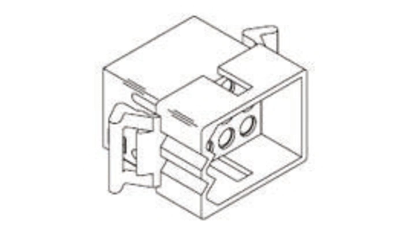 Boitier de connecteur Mâle, 6 contacts sur 2 rangs, pas 5.03mm, Droit, Montage sur câble, série STANDARD .093"