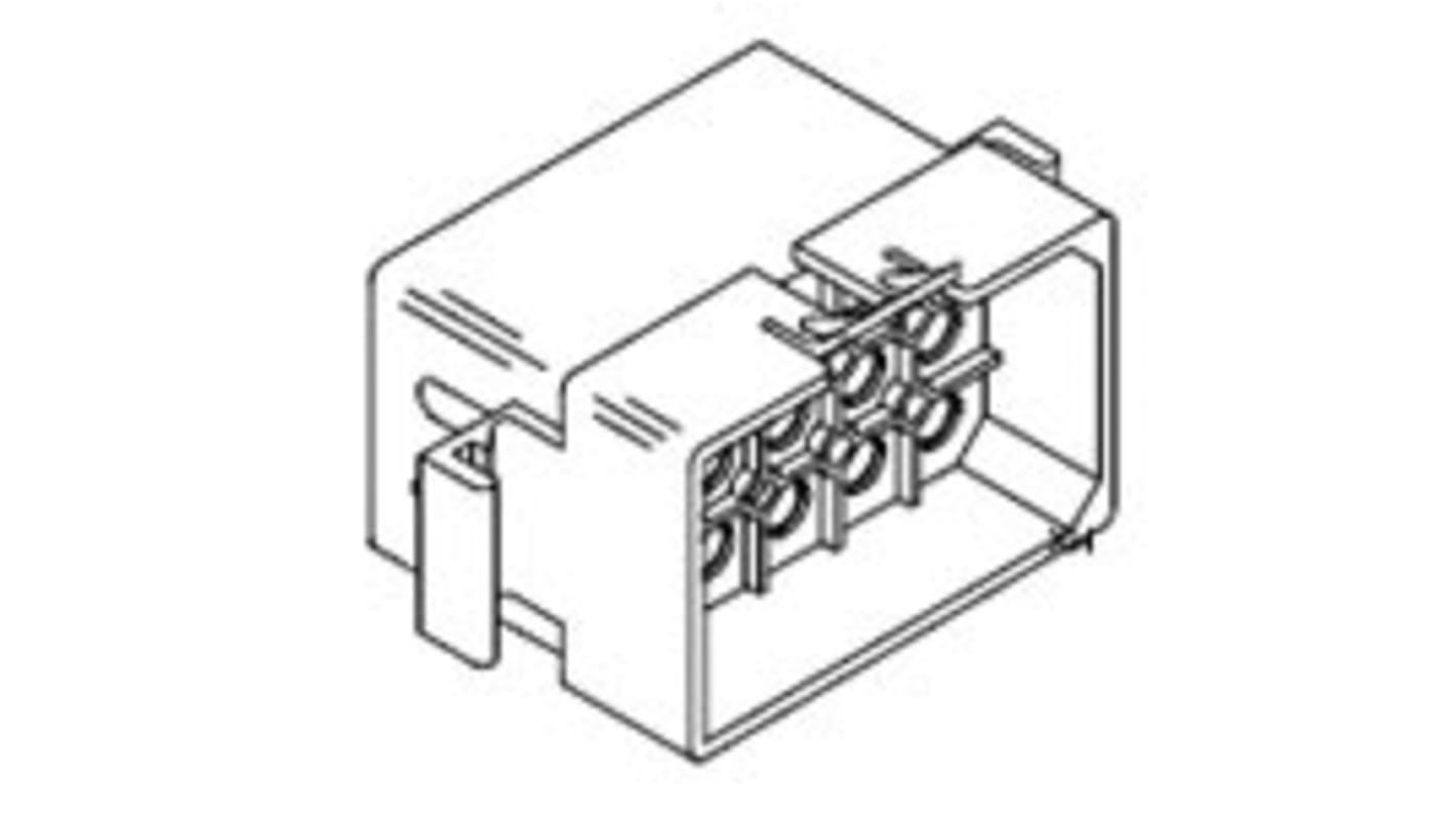 Molex Csatlakozó ház, STANDARD .093" sorozat, távolság: 6.3mm, 15 érintkezős, Egyenes, Férfi, rögzítés: Panelre