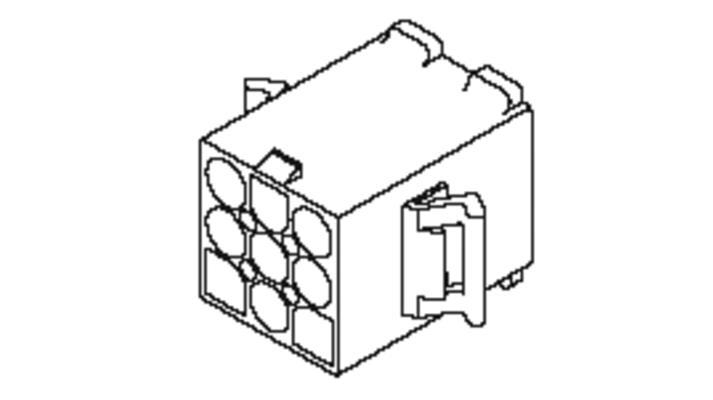 Carcasa de conector Molex 39-03-6122, Serie STANDARD .093", paso: 6.7mm, 12 contactos, 3 filas, Recto, Macho, Montaje