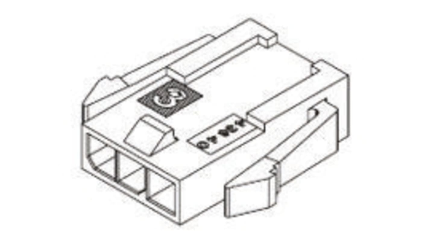 Carcasa de conector Molex 43640-0601, Serie Micro-Fit 3.0, paso: 3mm, 6 contactos, , 1 fila filas, Recto, Macho,