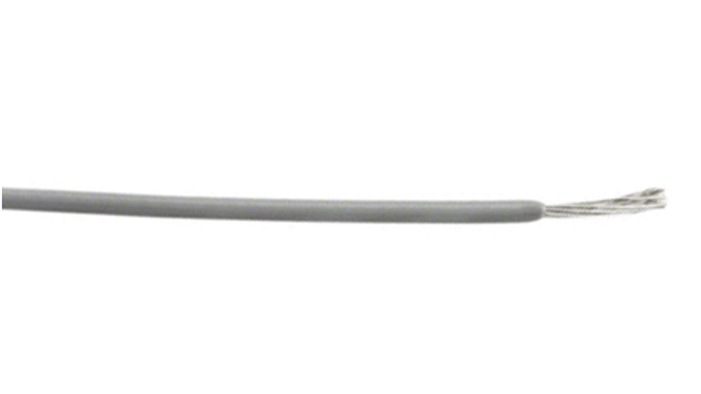 Alpha Wire Einzeladerleitung 0.23 mm², 24 AWG 305m Grau PVC isoliert Ø 1.42mm 7/0.20 mm Litzen UL1007