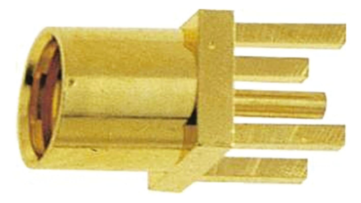 Koaxiális csatlakozó Nő Derékszögű 50Ω impedancia, Furatszerelt