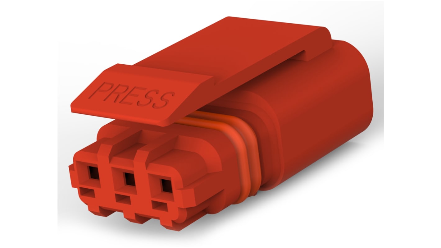 Konektor pro osvětlení, řada: SlimSeal Connector Miniature Miniaturní barva Červená, Samec Zástrčka, formát pólů: 3,