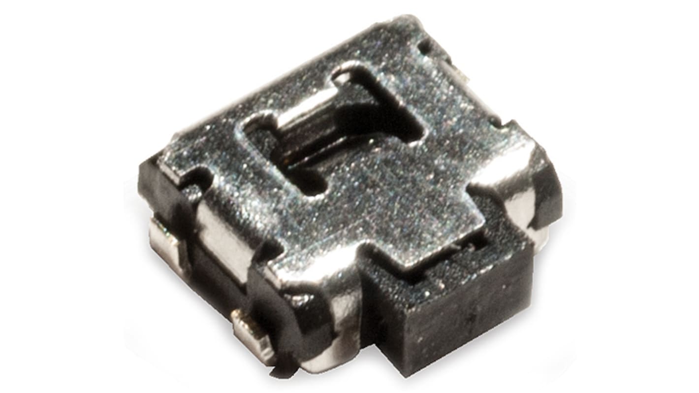 C & K IP40 Black Button Tactile Switch, SPST 50 mA 1.7mm Surface Mount