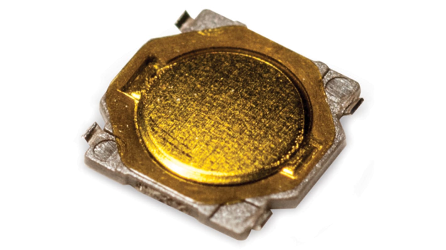 IP40 Gold Button Tactile Switch, SPST 50 mA 0.7 (Dia.)mm Surface Mount