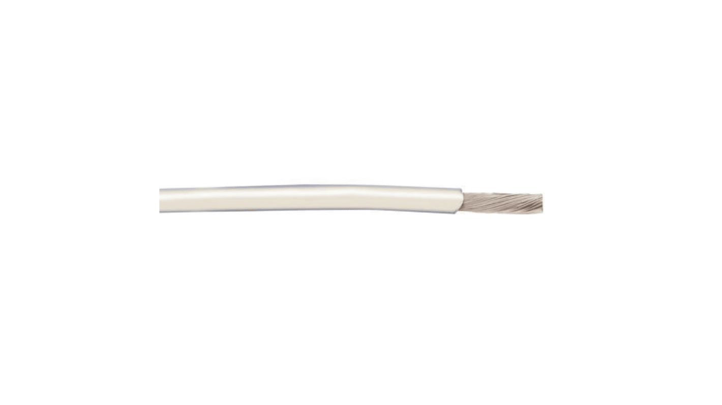 Fils de câblage Alpha Wire UL1061, Hook-up Wire PVC, 0,2 mm², Blanc, 24 AWG, 30m, 300 V