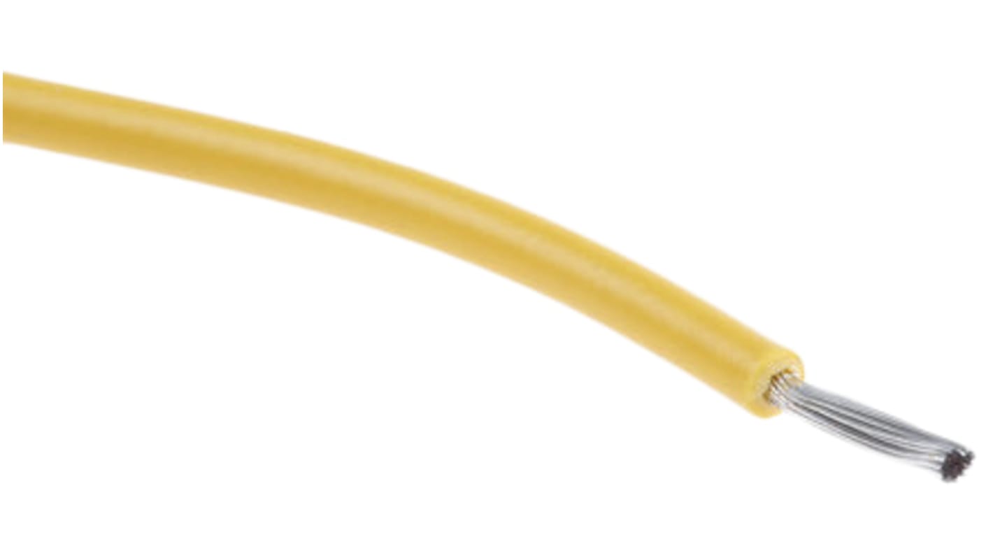 Alpha Wire Einzeladerleitung 0,33 mm², 22 AWG 30m Gelb SR-PVC isoliert Ø 1.27mm 7/0,25 mm Litzen UL1061